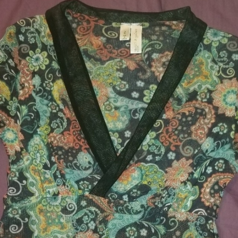 Daisy & Clover mesh Floral Print Top